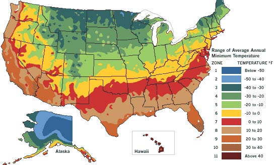 美国啤酒花种植区域的地图